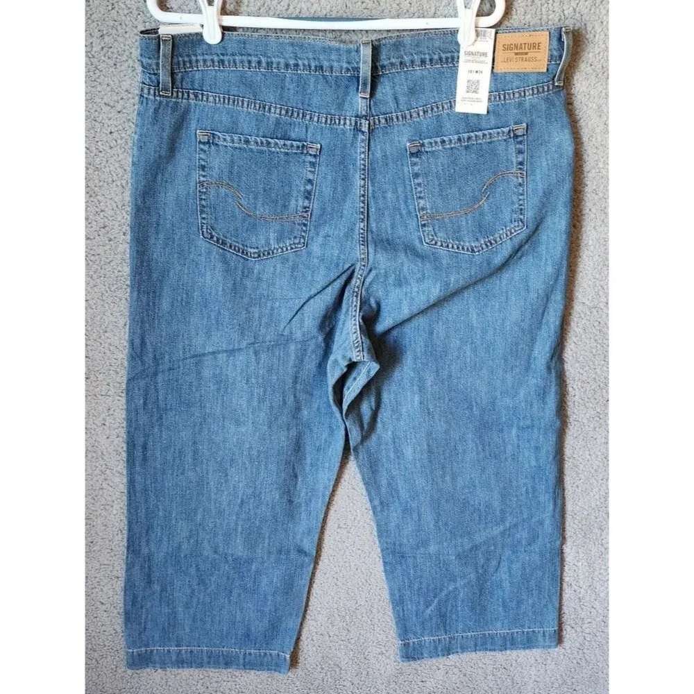NEW‎ Signature by Levi Strauss Women's Heritage High-Rise Loose Crop Jeans Sz 18